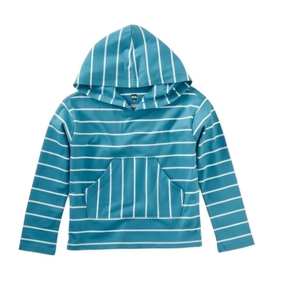 Tea Collection Other - Tea Collection blue striped hoodie size 5